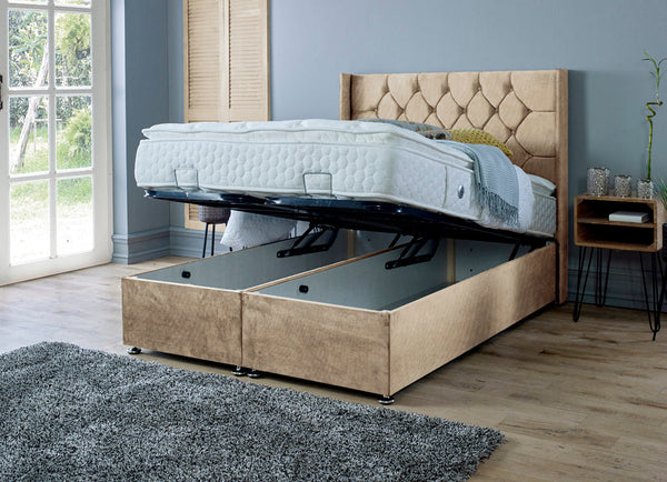 Marlon 4ft 6 Ottoman Bed Frame- Naples Sand