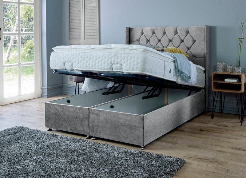 Marlon 4ft 6 Ottoman Bed Frame- Naples Grey