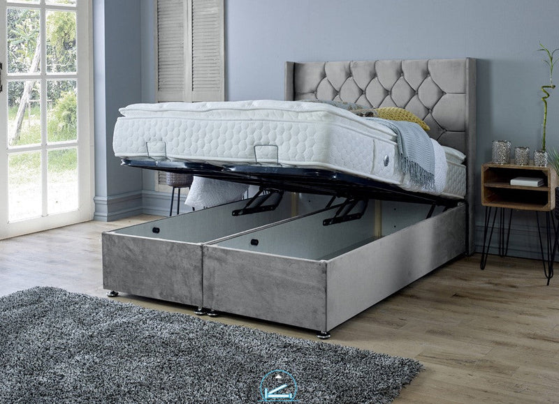 Marlon 3ft Single Ottoman Bed Frame- Naples Grey