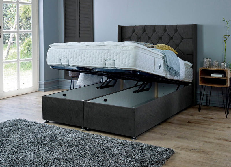 Marlon 3ft Single Ottoman Bed Frame- Naples Grey