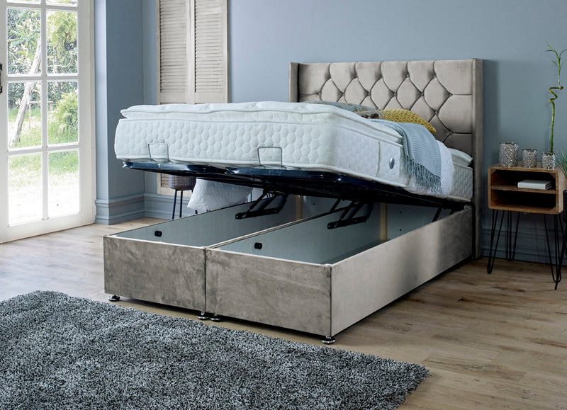 Marlon 4ft 6 Ottoman Bed Frame- Naples Grey