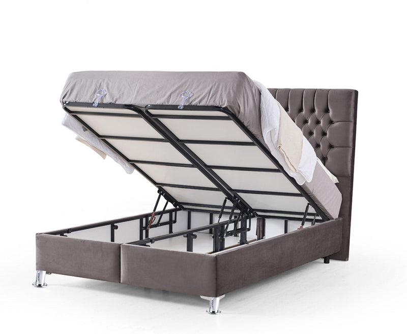 Astrid 6ft Superking Ottoman Bed Frame - Sand | Grey