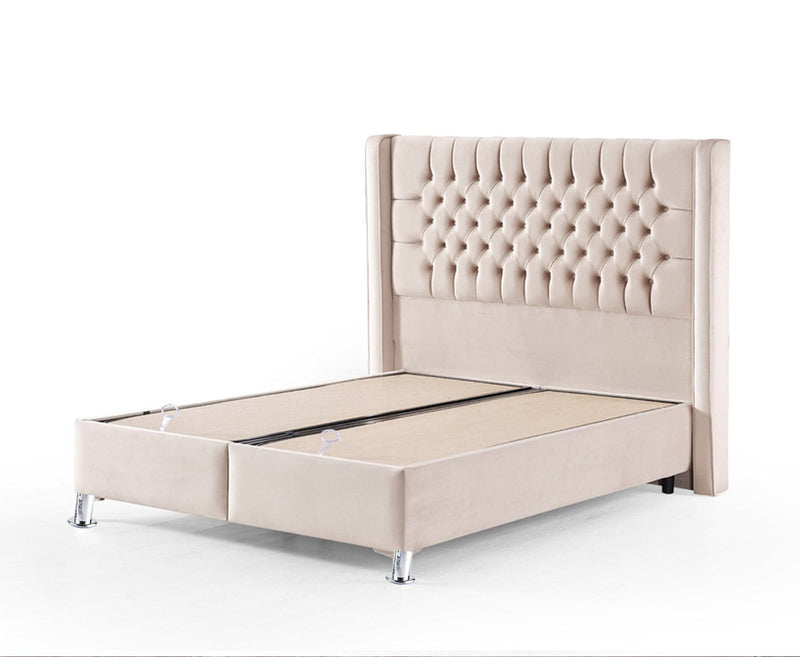 Astrid 6ft Superking Ottoman Bed Frame - Sand | Grey