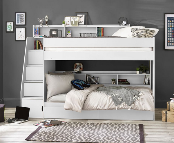 Cammy Staircase Bunk - White