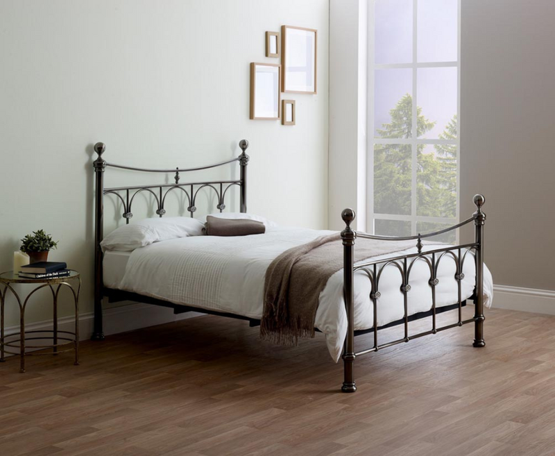 Gemma 4ft6 Double Bed Frame Antique Nickel