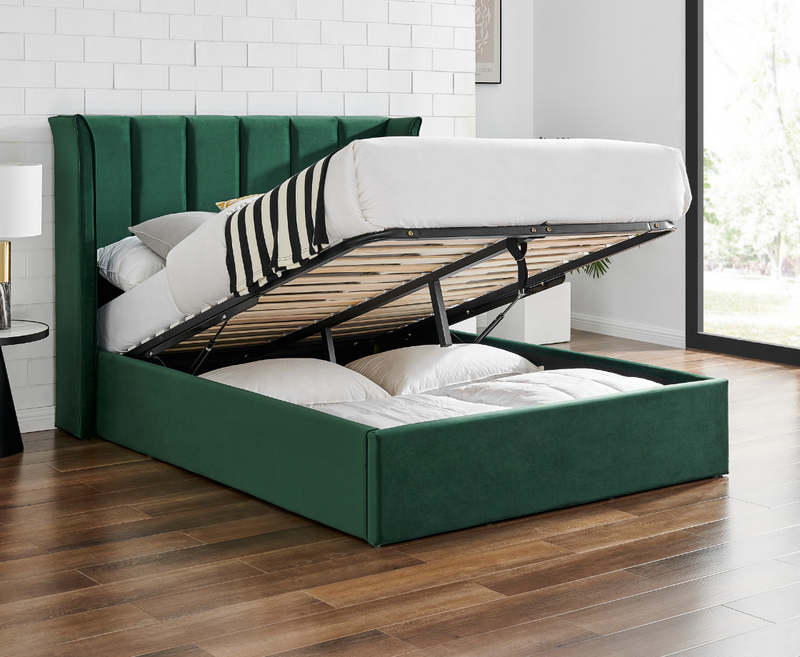 Polaris 5ft Kingsize Ottoman Bed Frame - Emerald