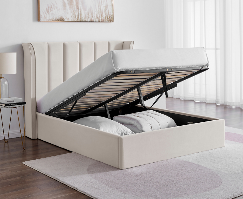 Polaris 5ft Kingsize Ottoman Bed Frame - Beige