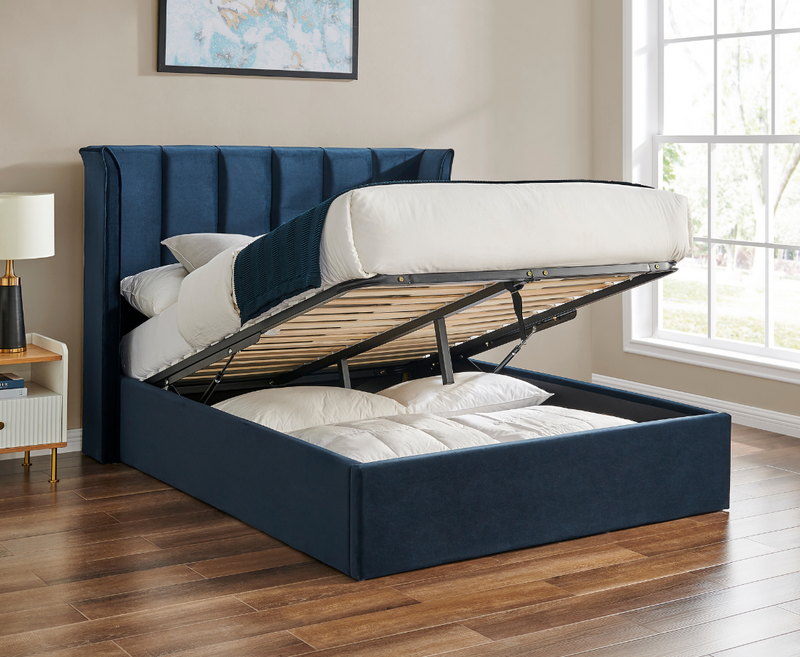 Polaris 5ft Kingsize Ottoman Bed Frame - Navy