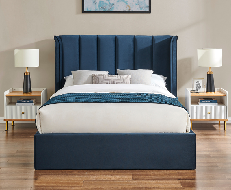 Polaris 5ft Kingsize Ottoman Bed Frame - Navy