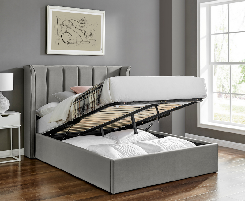 Polaris 4ft6 Double Ottoman Bed Frame - Silver