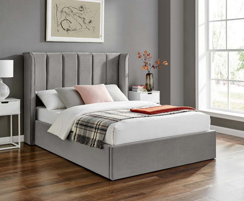 Polaris 4ft6 Double Ottoman Bed Frame - Silver