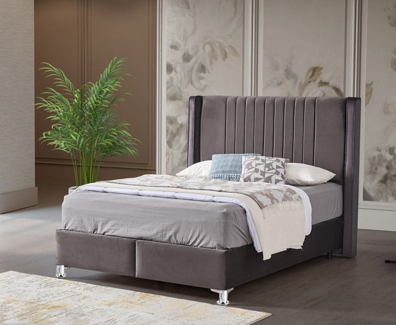 Roma 5ft Kingsize Ottoman Bed Pack - Cream | Grey