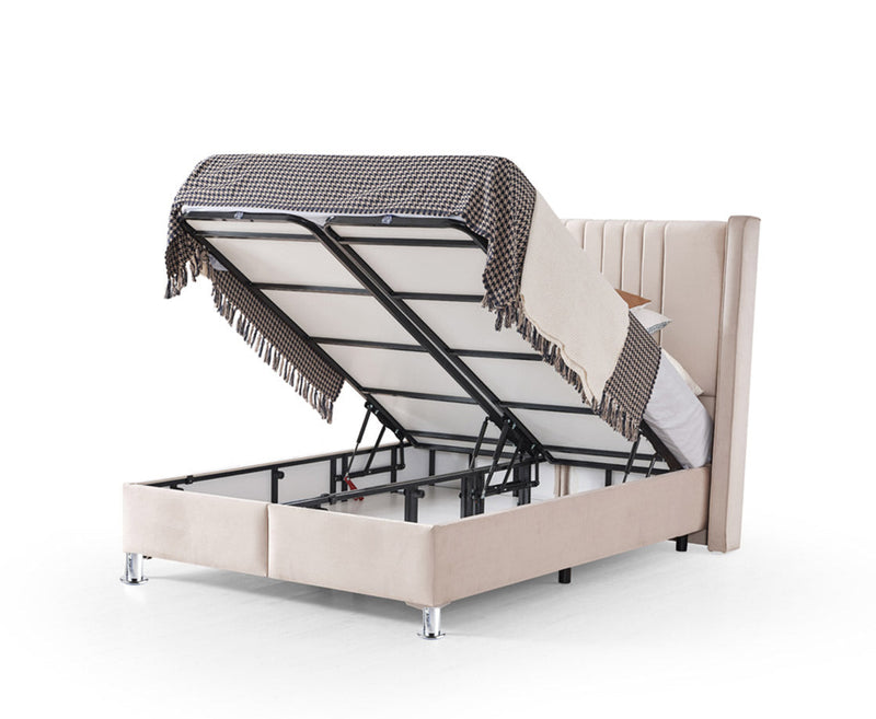 Roma 6ft Superking Ottoman Bed Frame - Cream | Grey