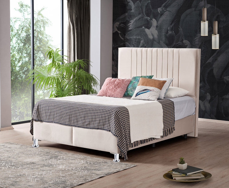 Roma 6ft Superking Ottoman Bed Frame - Cream | Grey