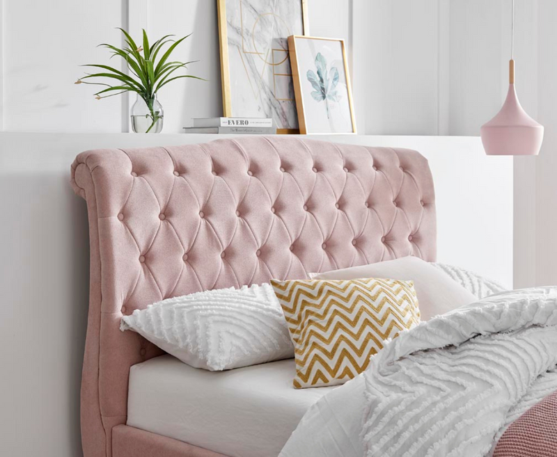 Baby pink bed frame on sale