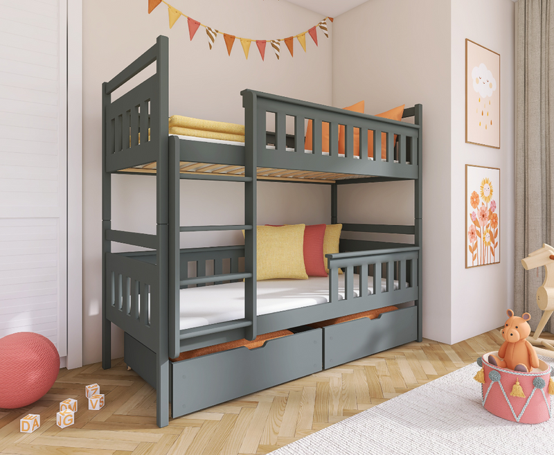 Tezi Storage Bunk Bed - Anthracite