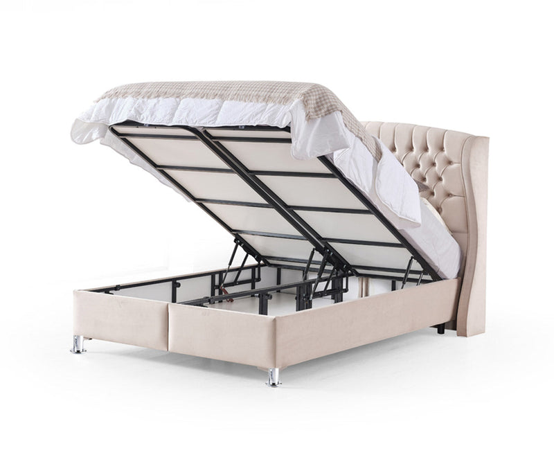 Venus 6ft Superking Ottoman Bed Frame - Sand | Grey