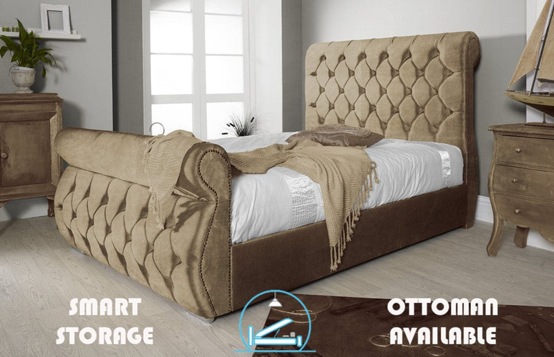 Chester 4ft Ottoman Bed Frame- Velvet Beige