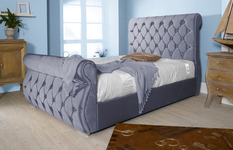 Chester 5ft Kingsize Ottoman Bed Frame- Naples Silver