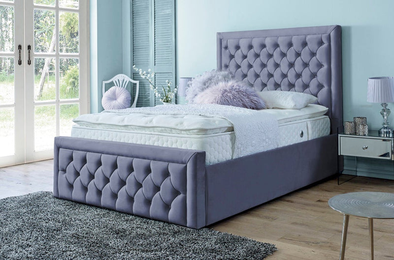 Lewis 6ft Superking Ottoman Bed Frame- Velvet Pink