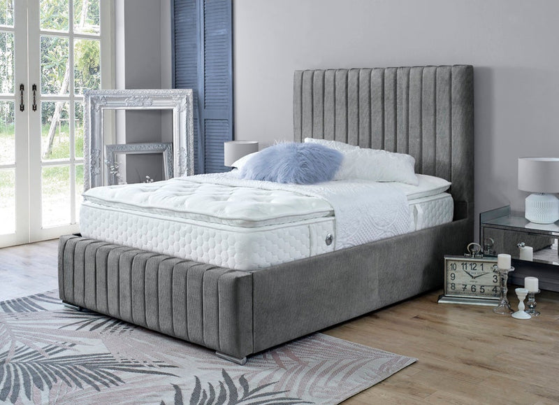 Turin 4ft Bed Frame- Velvet Silver