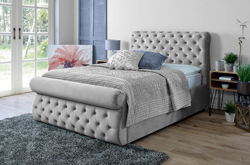 Alicante 5ft Kingsize Ottoman Bed Frame- Velvet Beige