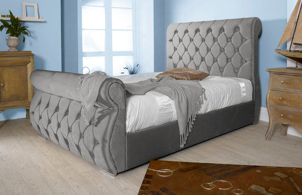 Chester 4ft 6 Ottoman Bed Frame- Velvet Grey