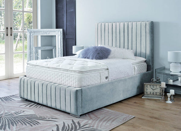 Turin 5ft Kingsize Ottoman Bed Frame- Naples Silver