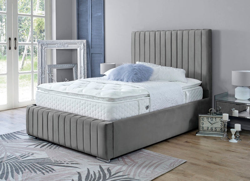 Turin 6ft Superking Bed Frame- Velvet Grey