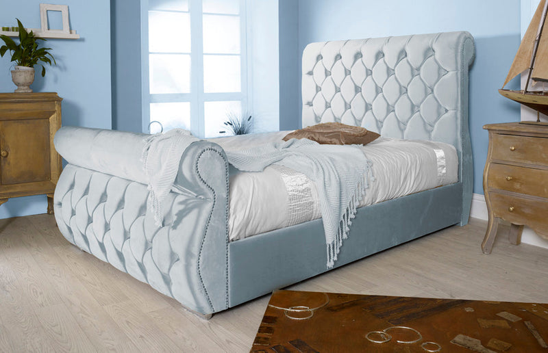 Chester 4ft 6 Ottoman Bed Frame- Velvet Blue