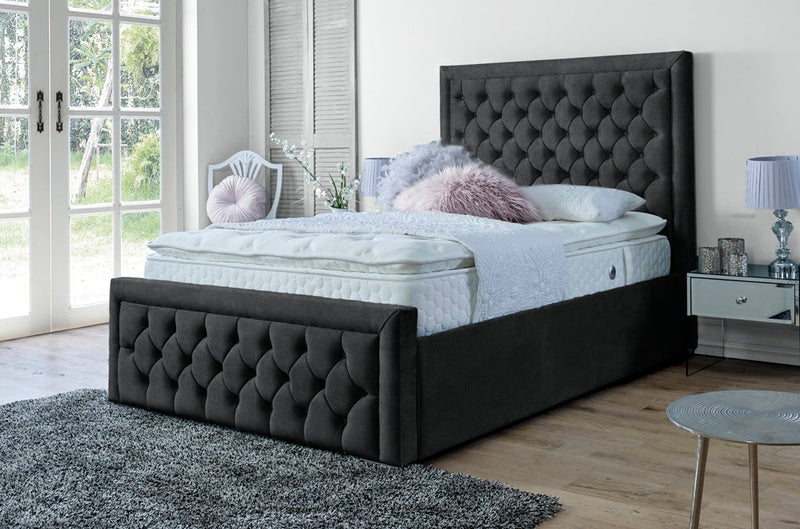 Lewis 3ft Single Bed Frame- Velvet Blue