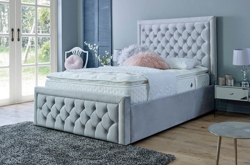 Silver grey deals ottoman bed