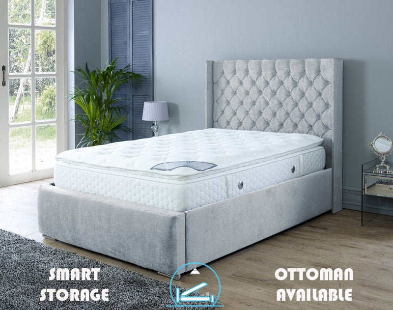 Rose 6ft Superking Ottoman Bed Frame- Naples Grey