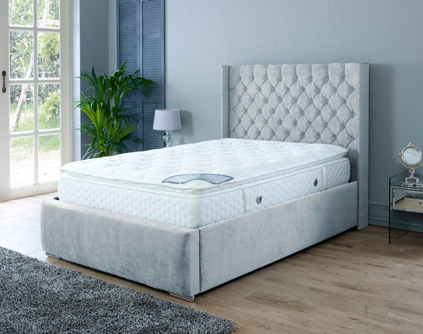 Rose 4ft Bed Frame- Velvet Silver