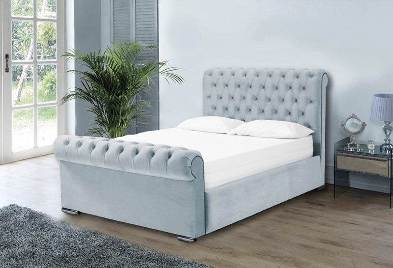 Benito 3ft Single Ottoman Bed Frame- Velvet Beige