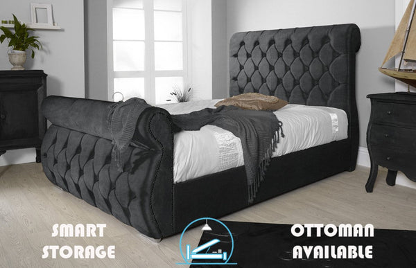 Chester 5ft Kingsize Ottoman Bed Frame- Naples Black