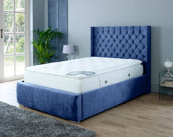 Rose 5ft Kingsize Ottoman Bed Frame- Velvet Blue