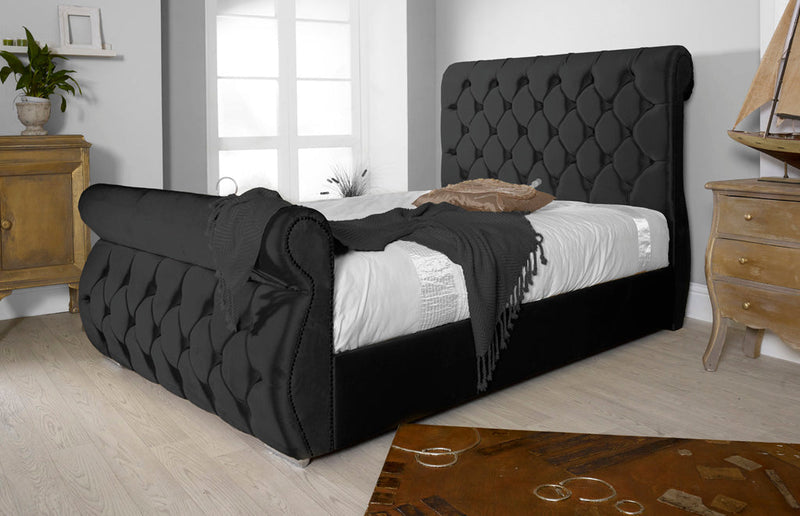 Chester 4ft 6 Ottoman Bed Frame- Velvet Blue