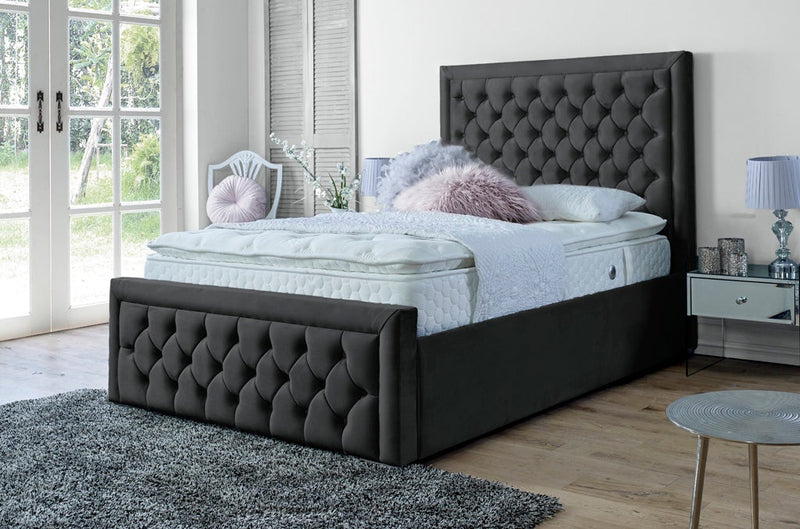 Lewis 4ft 6 Bed Frame- Velvet Steel