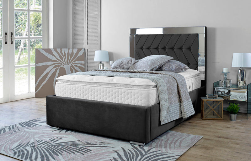 Parie 4ft 6 Ottoman Bed Frame- Velvet Grey