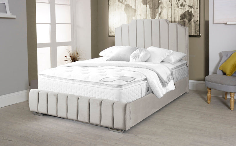 Art Deco 4ft Ottoman Bed Frame- Naples Grey