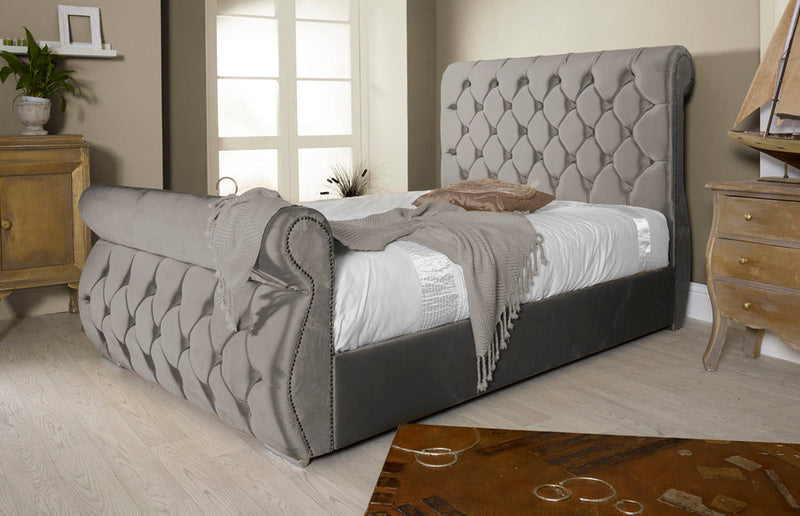 Chester 3ft Single Ottoman Bed Frame- Velvet Grey