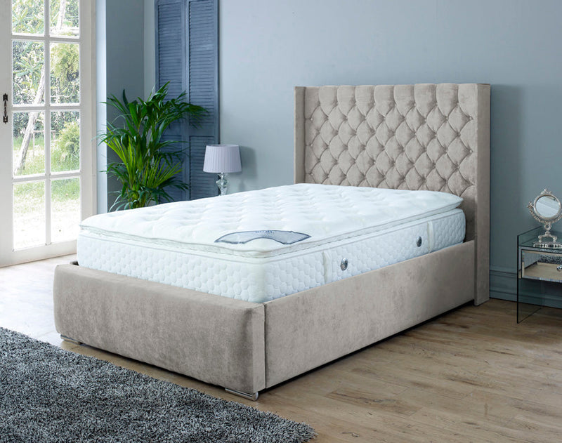 Rose 6ft Superking Bed Frame- Velvet Silver