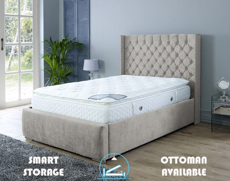 Rose 4ft 6 Ottoman Bed Frame- Naples Grey