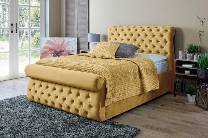 Alicante 6ft Superking Bed Frame- Velvet Beige