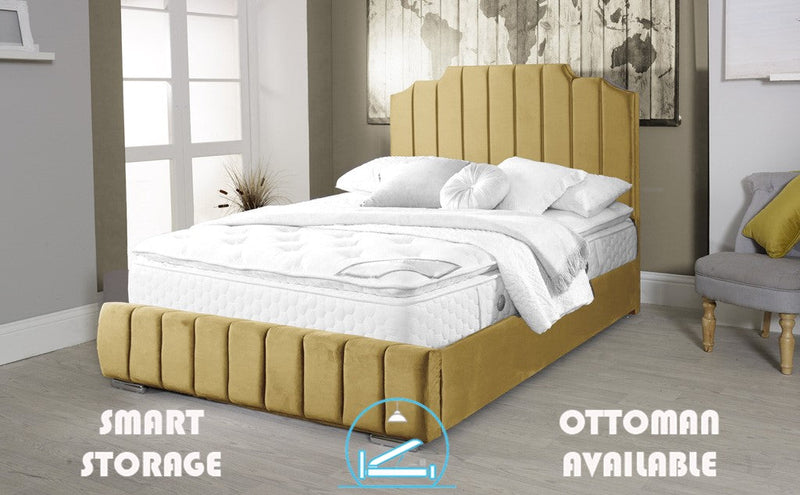 Art Deco 4ft Ottoman Bed Frame- Naples Sand