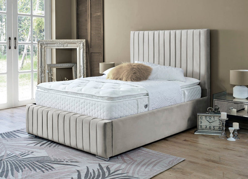 Turin 5ft Kingsize Ottoman Bed Frame- Naples Silver