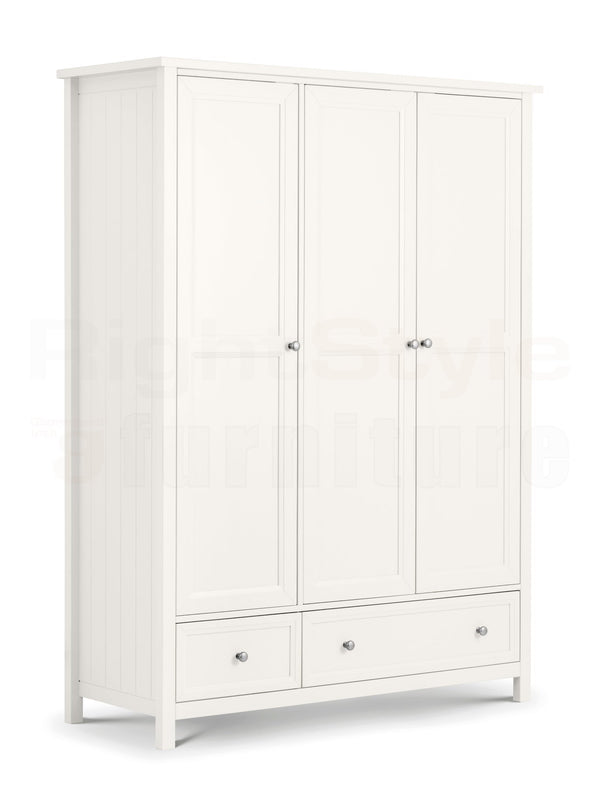 Bangor 3 Door Combination Wardrobe - Surf White