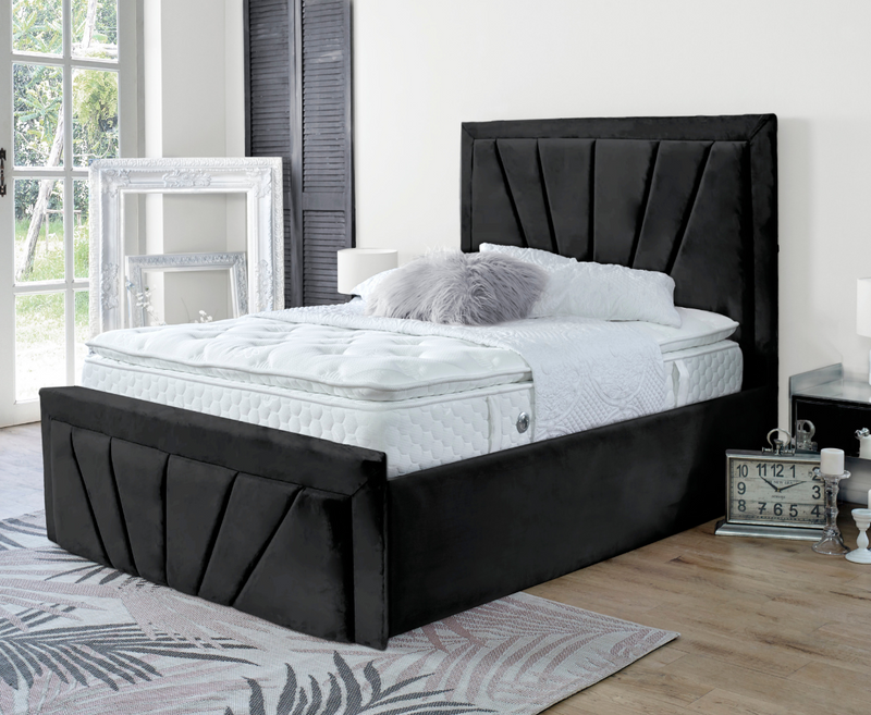 Starry 6ft Superking Ottoman Bed Frame - Velvet Grey