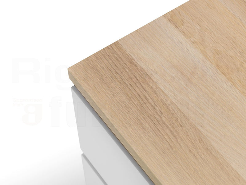 Europa  2 Drawer Bedside White & Oak